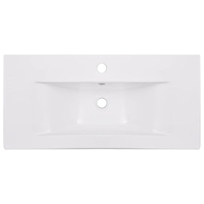 Sisäänrakennettu pesuallas 81x39,5x18,5 cm keraaminen valkoinen