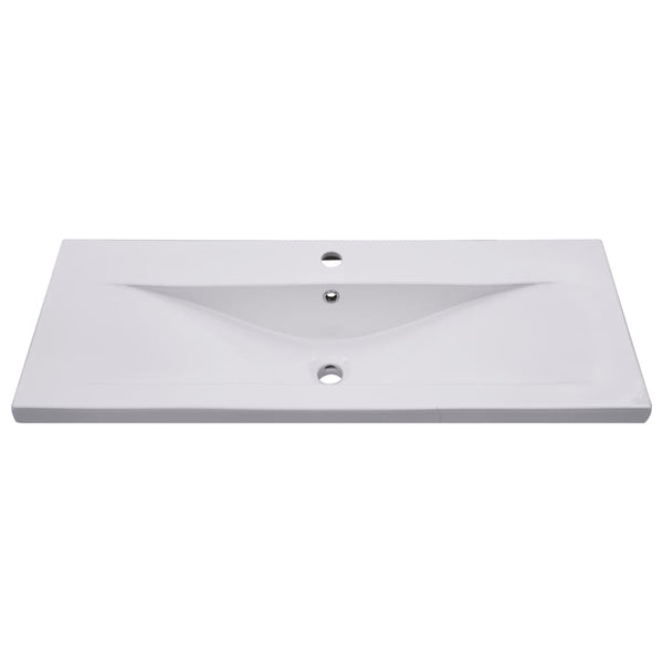 Valkoinen sisäänrakennettu pesuallas Alessandra 101x39,5x18,5cm (keraaminen)