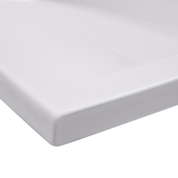 Valkoinen sisäänrakennettu pesuallas Alessandra 101x39,5x18,5cm (keraaminen)