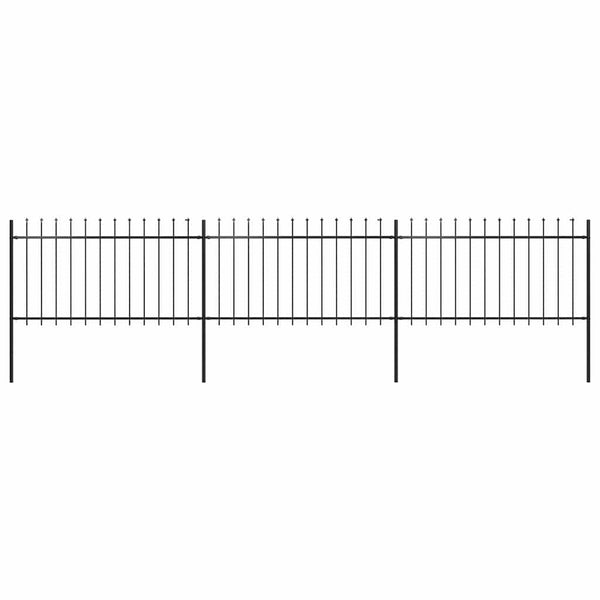 Puutarha-aita keihäskärkinen teräs 504x100 cm musta