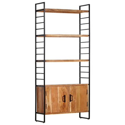Kirjahylly 4 tasoa 80x30x180 cm täysi akaasiapuu