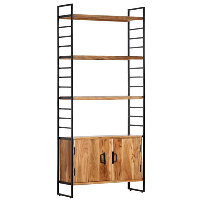 Kirjahylly 4 tasoa 80x30x180 cm täysi akaasiapuu