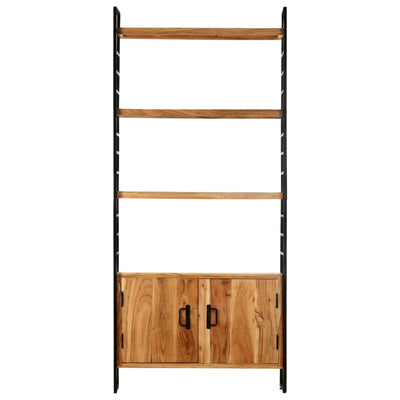 Kirjahylly 4 tasoa 80x30x180 cm täysi akaasiapuu