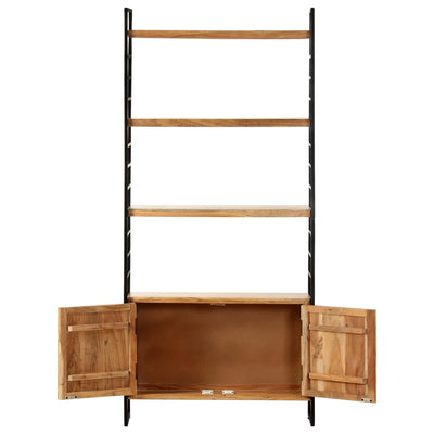 Kirjahylly 4 tasoa 80x30x180 cm täysi akaasiapuu