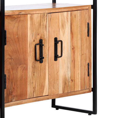 Kirjahylly 4 tasoa 80x30x180 cm täysi akaasiapuu