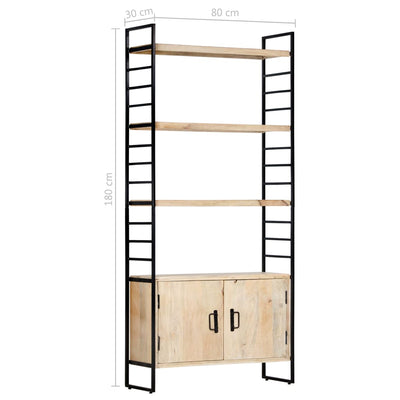 Kirjahylly 4 tasoa 80x30x180 cm täysi mangopuu