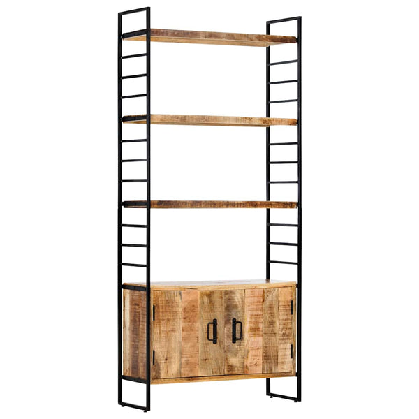 Kirjahylly 4 tasoa 80x30x180 cm karkea mangopuu