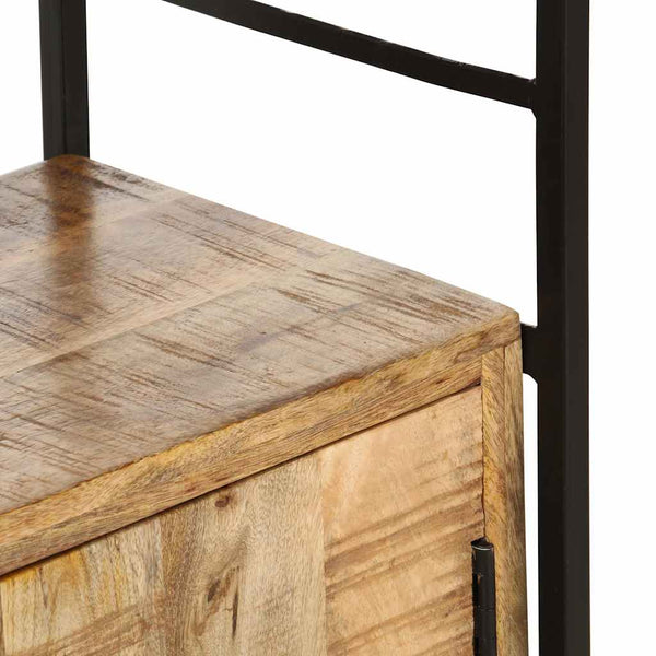 Kirjahylly 4 tasoa 80x30x180 cm karkea mangopuu
