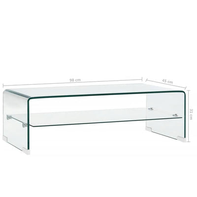 Sohvapöytä kirkas 98x45x31 cm karkaistu lasi