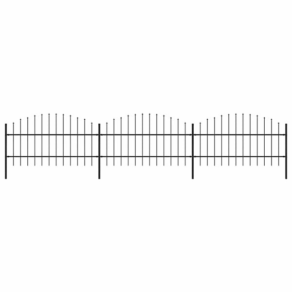 Puutarha-aita keihäskärkinen teräs 504x100 cm musta