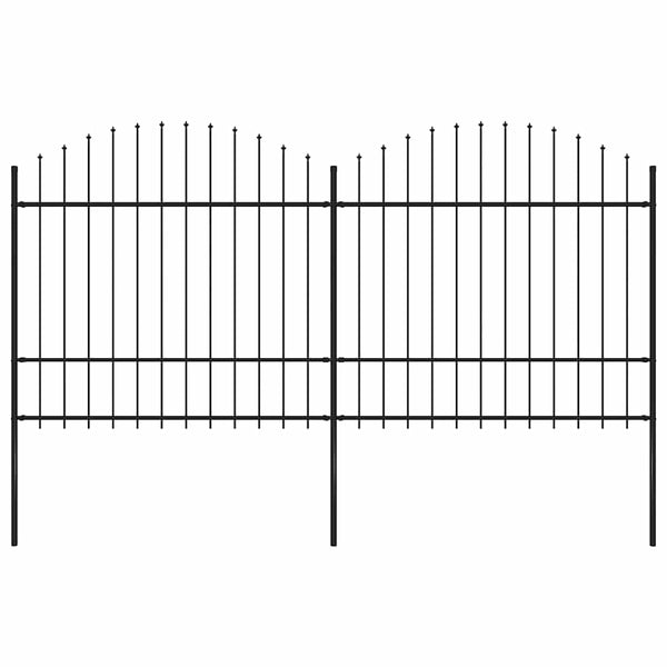 Puutarha-aita keihäskärkinen teräs 337x175 cm musta