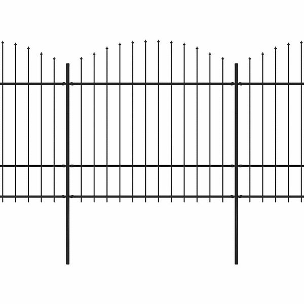 Puutarha-aita keihäskärkinen teräs 671x175 cm musta