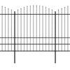 Puutarha-aita keihäskärjillä teräs (0,5-0,75)x8,5 m musta