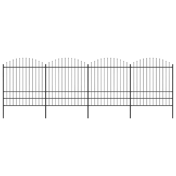 Puutarha-aita keihäskärkinen teräs 671x200 cm musta