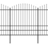 Puutarha-aita keihäskärjillä teräs (1,75-2)x11,9 m musta