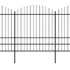 Puutarha-aita keihäskärjillä teräs (1,75-2)x13,6 m musta