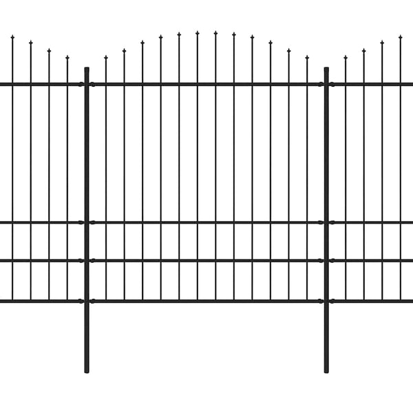 Puutarha-aita keihäskärkinen teräs 1506x200 cm musta