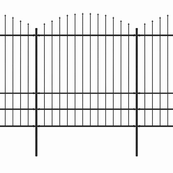 Puutarha-aita keihäskärkinen teräs 1673x200 cm musta