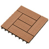 Lattialaatat 22 kpl 30x30cm 2 m² puukomposiitti ruskea