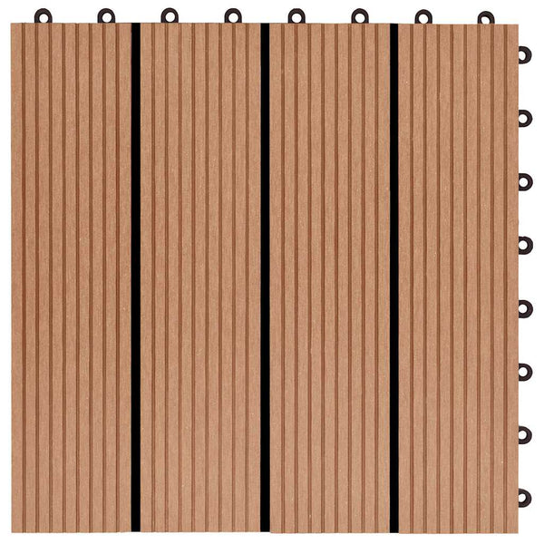 Tiikinvärinen lattialaatat Margaritis 30x30cm 2 m² (22 kpl puukomposiitti)