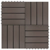 Lattialaatat 22 kpl 30x30cm 2 m² puukomposiitti tummanruskea