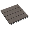 Lattialaatat 22 kpl 30x30cm 2 m² puukomposiitti tummanruskea