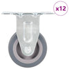 12 kpl kiinteät pyörät 50 mm