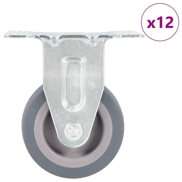 12 kpl kiinteät pyörät 50 mm