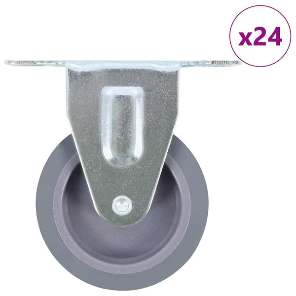 24 kpl kiinteät pyörät 75 mm