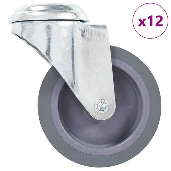 Rullapyörät pultinrei´illä 12 kpl 75 mm