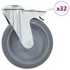 Rullapyörät pultinrei´illä 32 kpl 125 mm