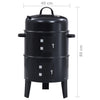 3-in-1 hiilisavustin BBQ-grilli 40x80 cm