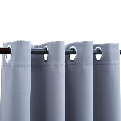 Pimennysverhot metallirenkailla 2 kpl harmaa 140x175 cm
