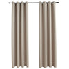 Pimennysverhot metallirenkailla 2 kpl beige 140x245 cm