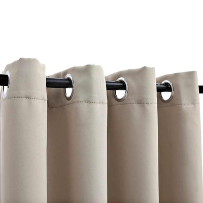Beige pimennysverho Shyla 290x245cm (metallirenkailla)