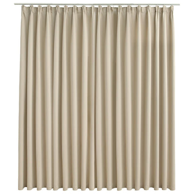 Beige pimennysverho koukuilla Purece 290x245cm