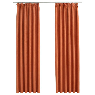 Ruosteenvärinen pimennysverhot koukuilla Lizeta 140x225cm (2 kpl)