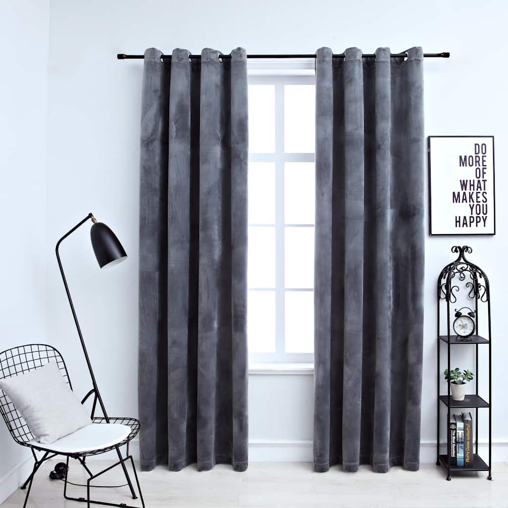 Antrasiitti pimennysverhot renkailla Baila 140x175cm (2 kpl)