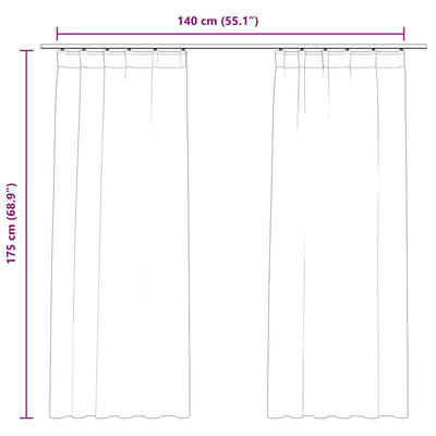 Antrasiitti pimennysverhot koukuilla Mihaluta 140x175cm (2 kpl)