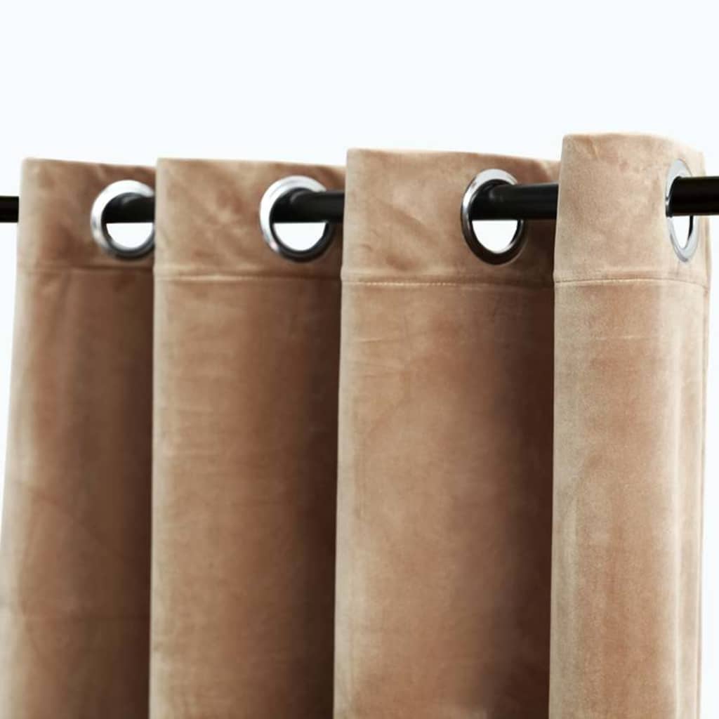 Beige pimennysverhot renkailla Baila 140x245cm (2 kpl)