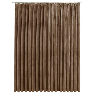 Beige pimennysverho koukuilla sametti Samie 290x245cm