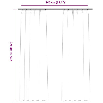 Pinkki pimennysverhot koukuilla Mihaluta 140x225cm (2 kpl)