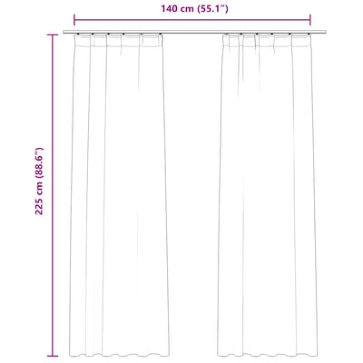 Tummansininen pimennysverhot koukuilla Mihaluta 140x225cm (2 kpl)