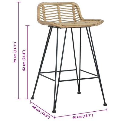 Luonnollinen baarituolit Health (2 kpl)