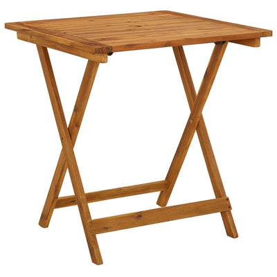 Kokoontaittuva puutarhapöytä 70x70x75 cm täysi akaasiapuu