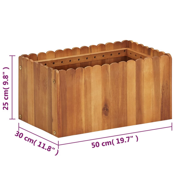 Puutarhan korotettu kukkalaatikko Enyed 50x30x25cm (akaasiapuu)