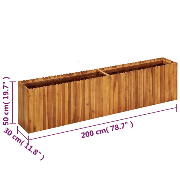 Puutarhan korotettu kukkalaatikko Enyed 200x30x50cm (akaasiapuu)