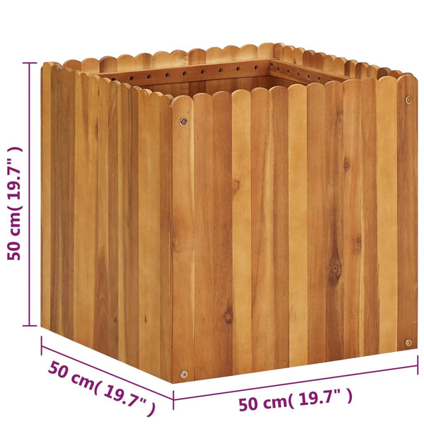 Puutarhan korotettu kukkalaatikko Enyed 50x50x50cm (akaasiapuu)