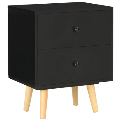 Yöpöydät 2 kpl musta 40x30x50 cm täysi mänty