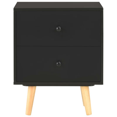 Yöpöydät 2 kpl musta 40x30x50 cm täysi mänty